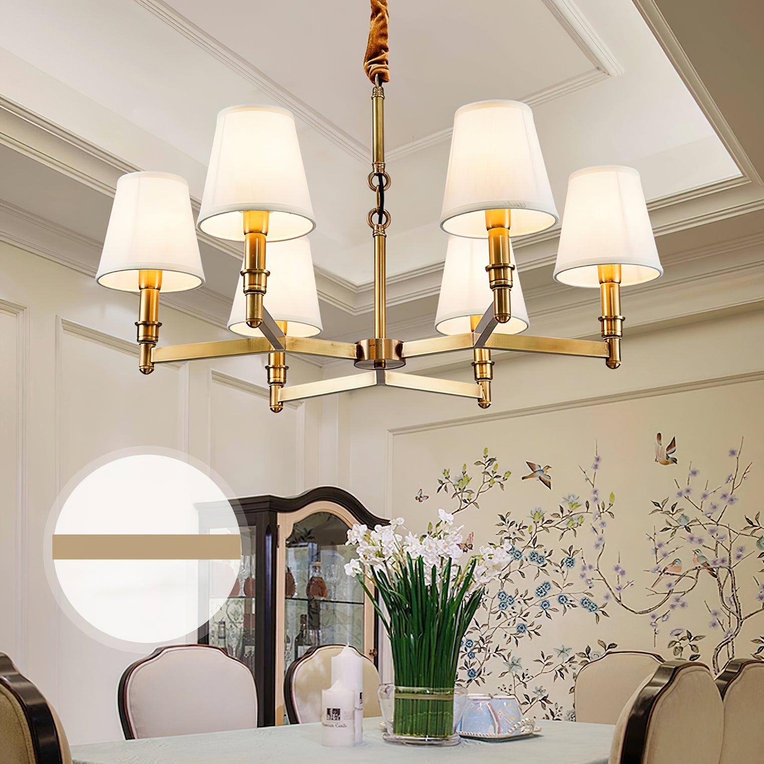Vadoryra Postmodern Luxury Brass Fabric Chandelier - Lamp Copper