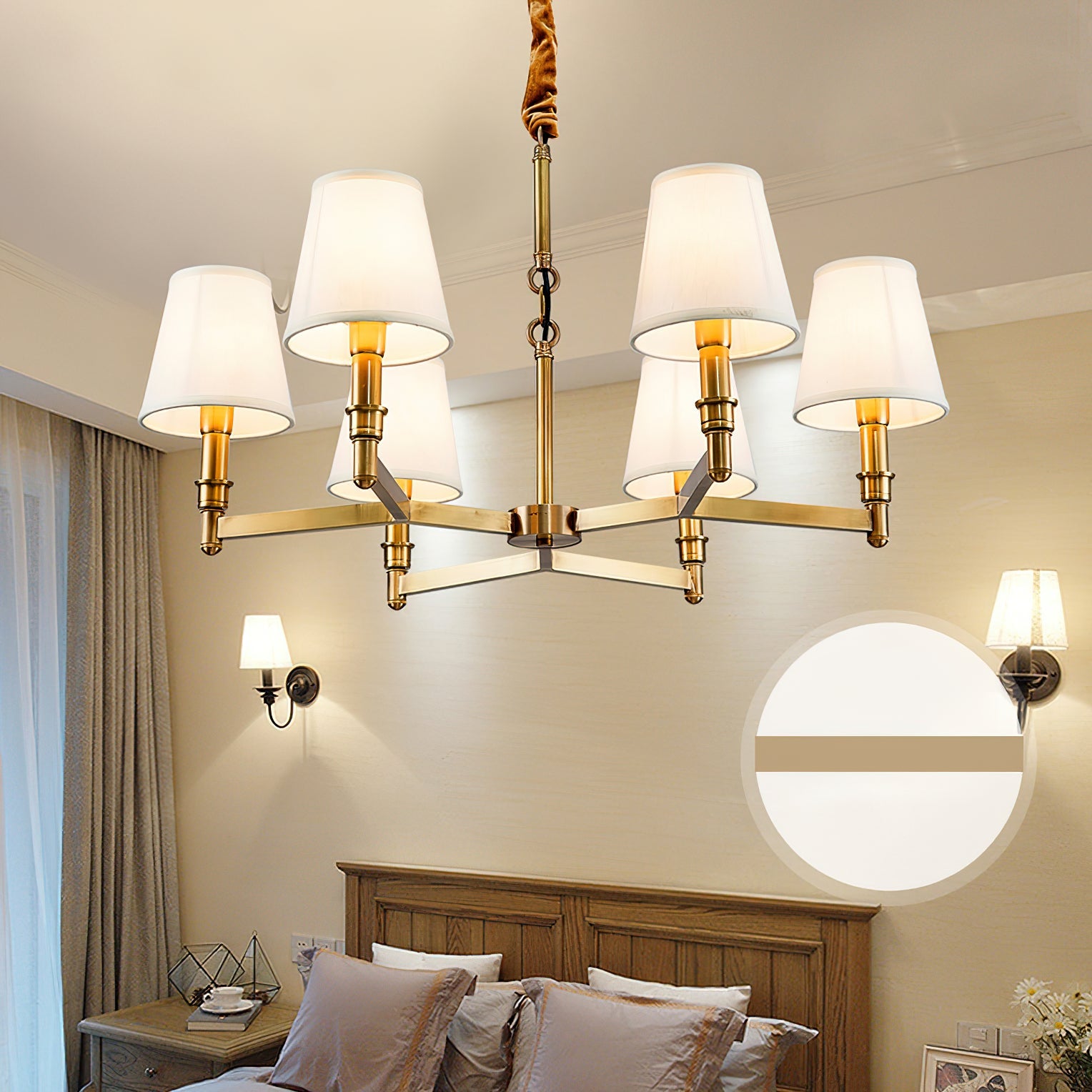 Vadoryra Postmodern Luxury Brass Fabric Chandelier - Lamp Copper