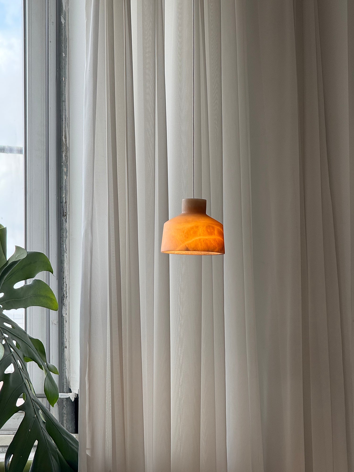 Aursore Modern Minimalist Alabaster Pendant Lamp - Lamp Copper