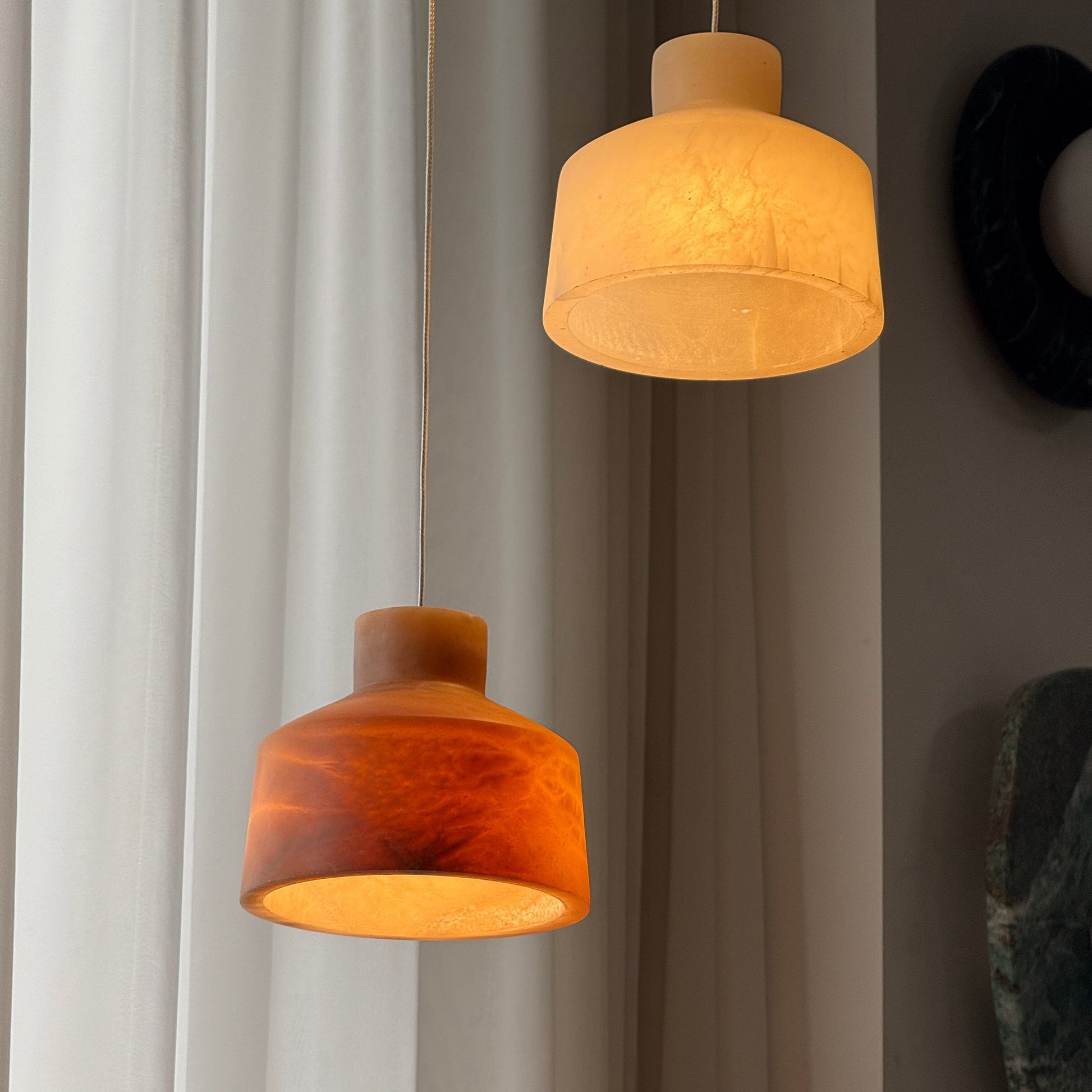 Aursore Modern Minimalist Alabaster Pendant Lamp - Lamp Copper