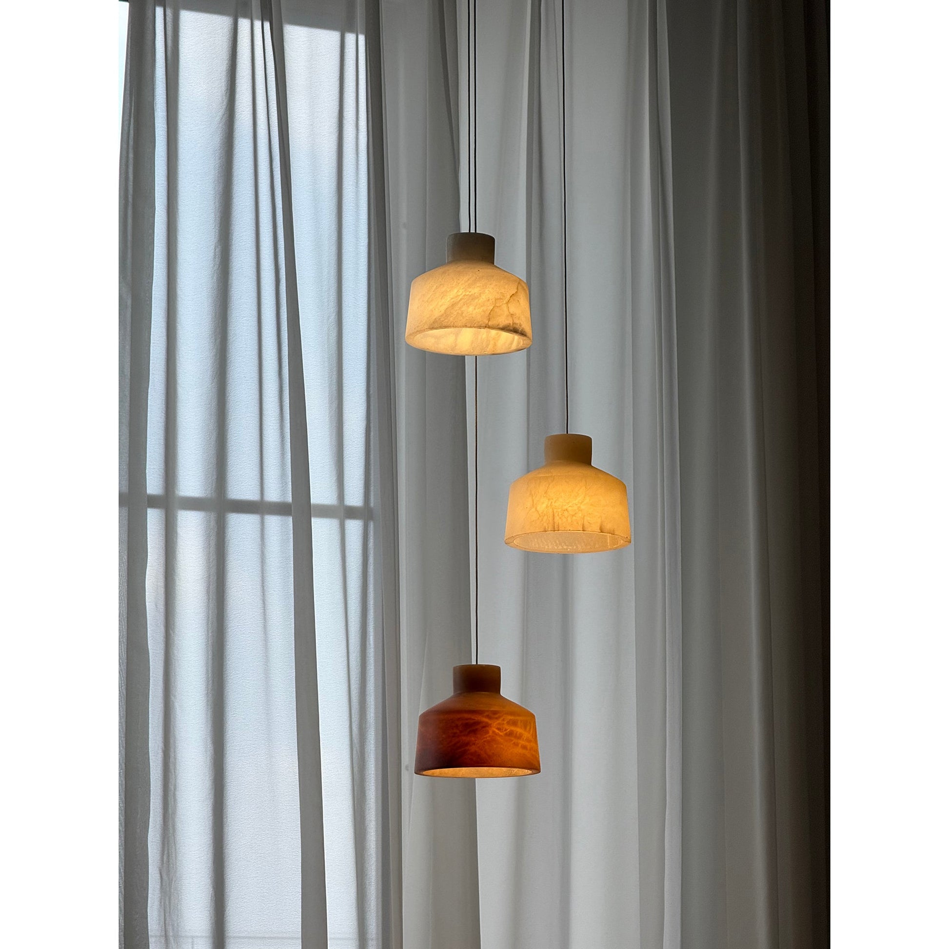 Aursore Modern Minimalist Alabaster Pendant Lamp - Lamp Copper