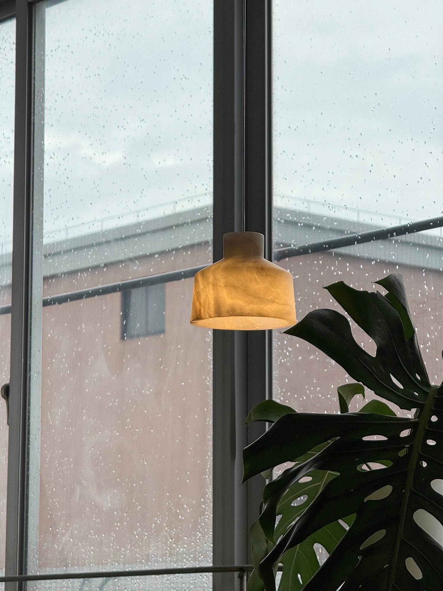 Aursore Modern Minimalist Alabaster Pendant Lamp - Lamp Copper