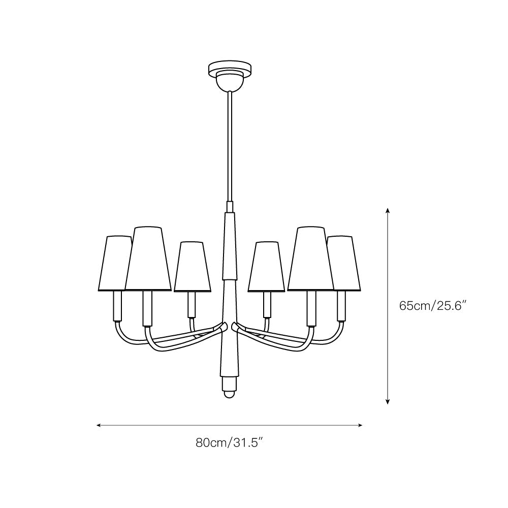 Lyshae Vintage Industrial Brass Fabric Chandelier - Lamp Copper