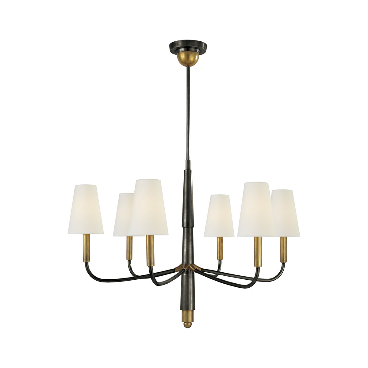 Lyshae Vintage Industrial Brass Fabric Chandelier - Lamp Copper