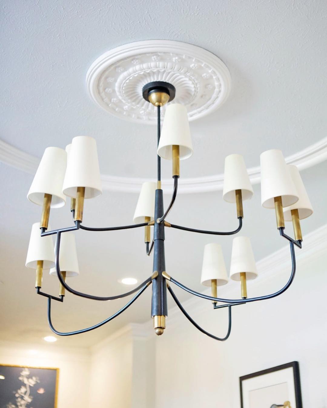 Lyshae Vintage Industrial Brass Fabric Chandelier - Lamp Copper