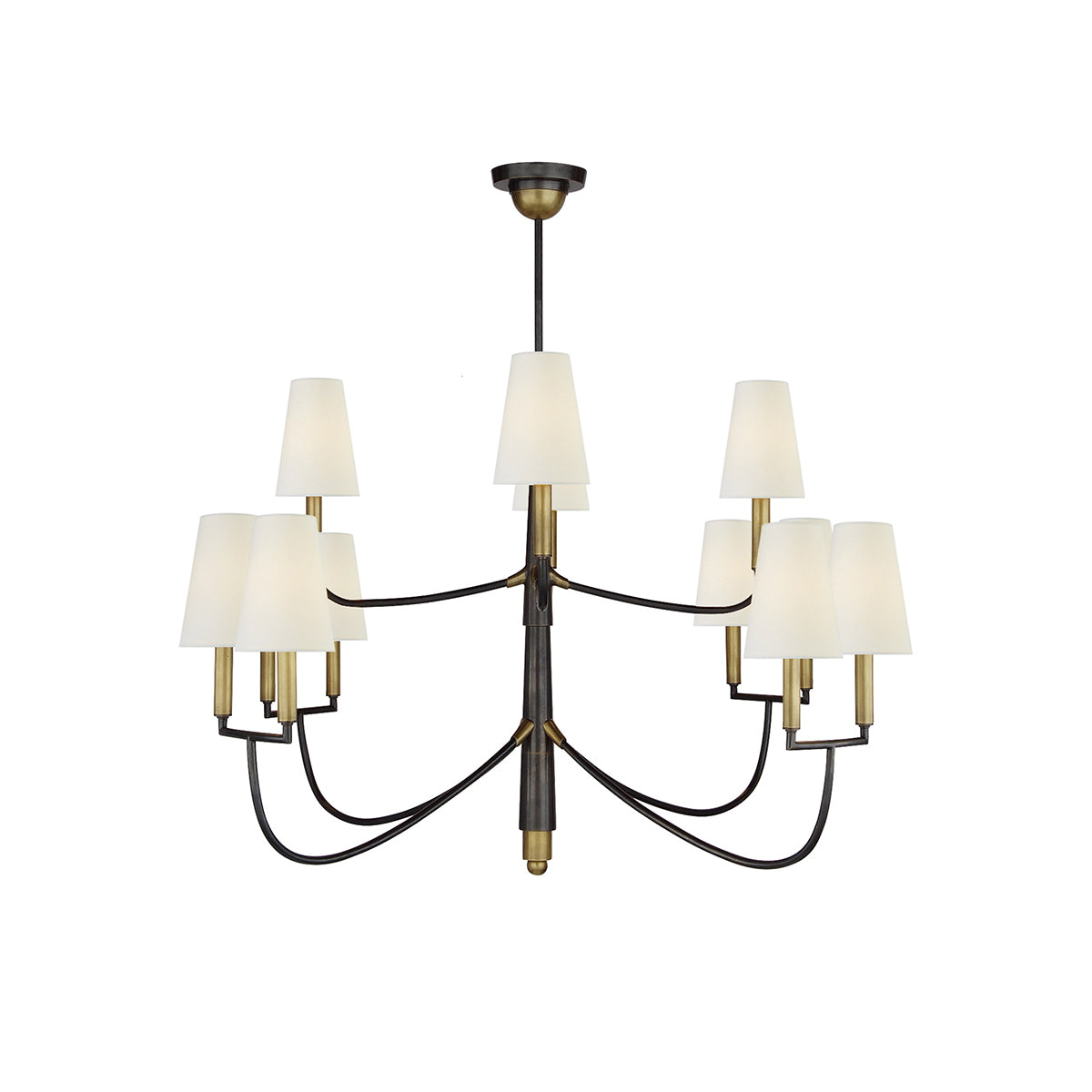 Lyshae Vintage Industrial Brass Fabric Chandelier - Lamp Copper