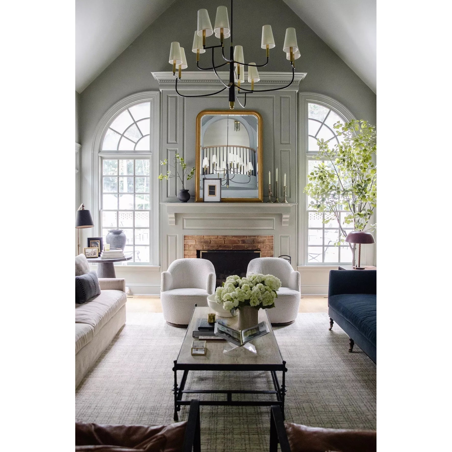 Lyshae Vintage Industrial Brass Fabric Chandelier - Lamp Copper