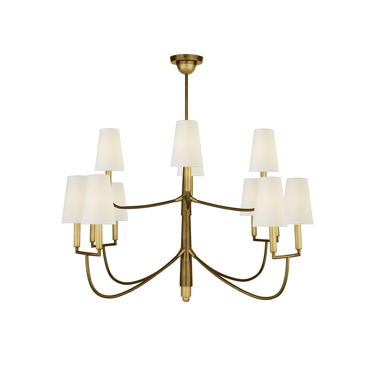 Lyshae Vintage Industrial Brass Fabric Chandelier - Lamp Copper
