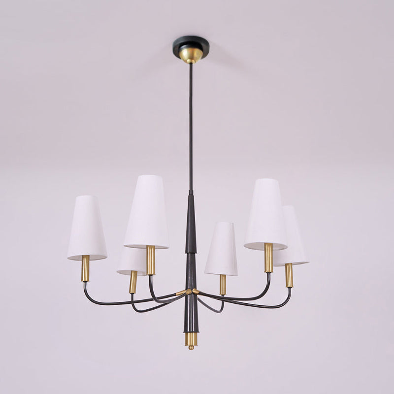 Lyshae Vintage Industrial Brass Fabric Chandelier - Lamp Copper