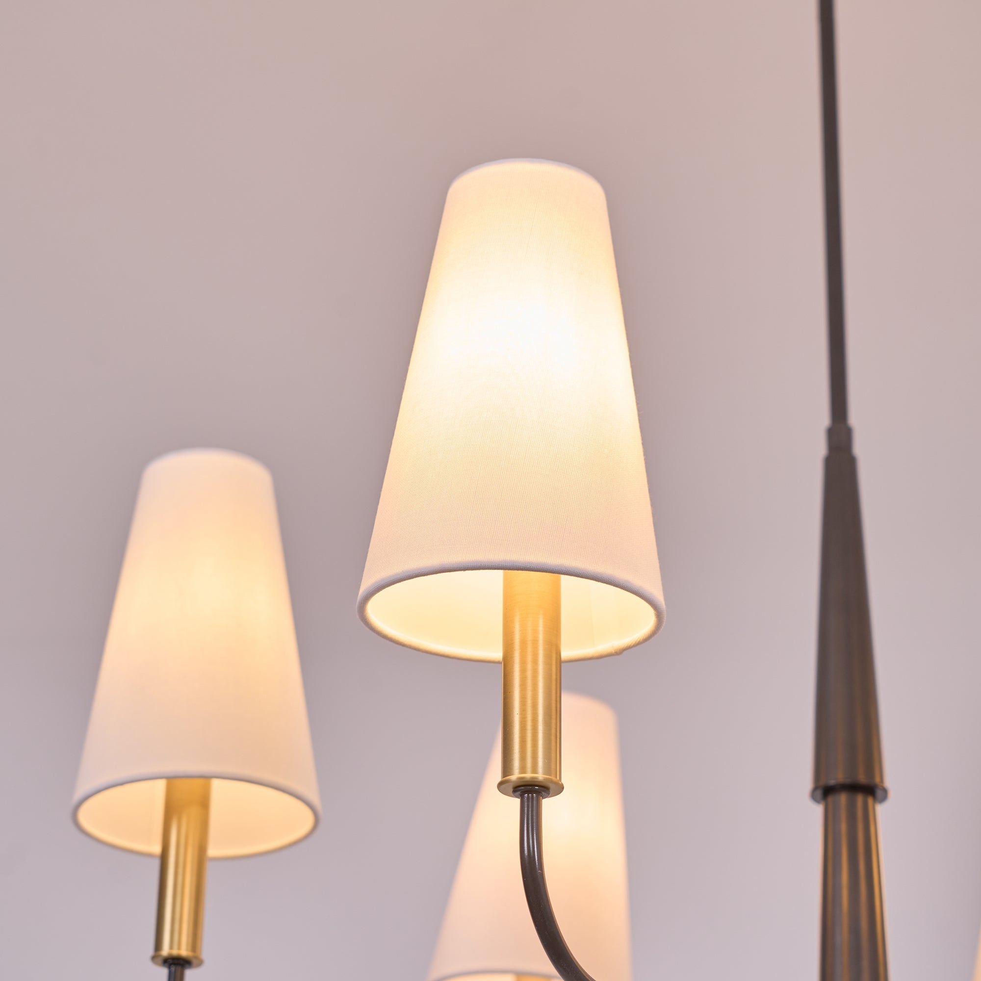 Lyshae Vintage Industrial Brass Fabric Chandelier - Lamp Copper