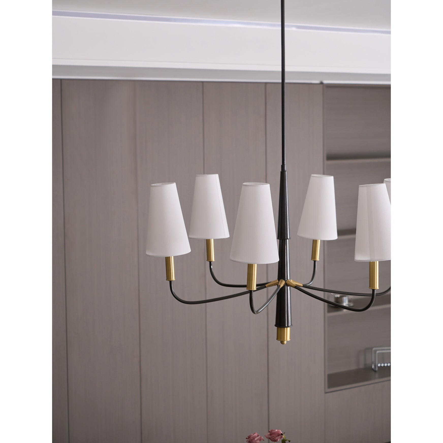 Lyshae Vintage Industrial Brass Fabric Chandelier - Lamp Copper