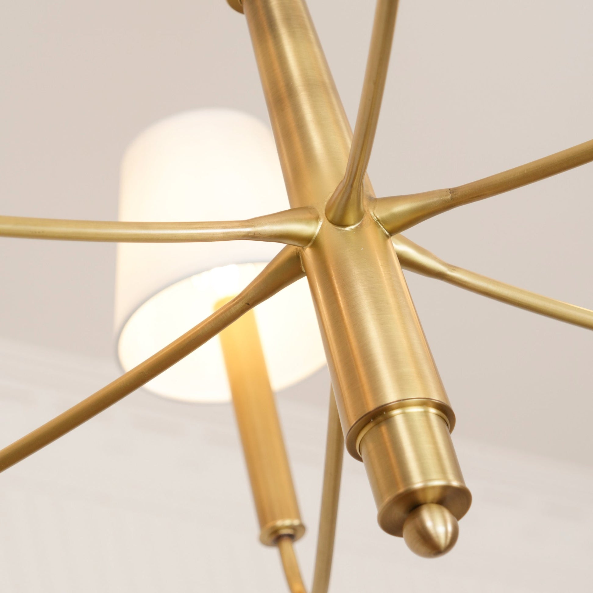 Lyshae Vintage Industrial Brass Fabric Chandelier - Lamp Copper