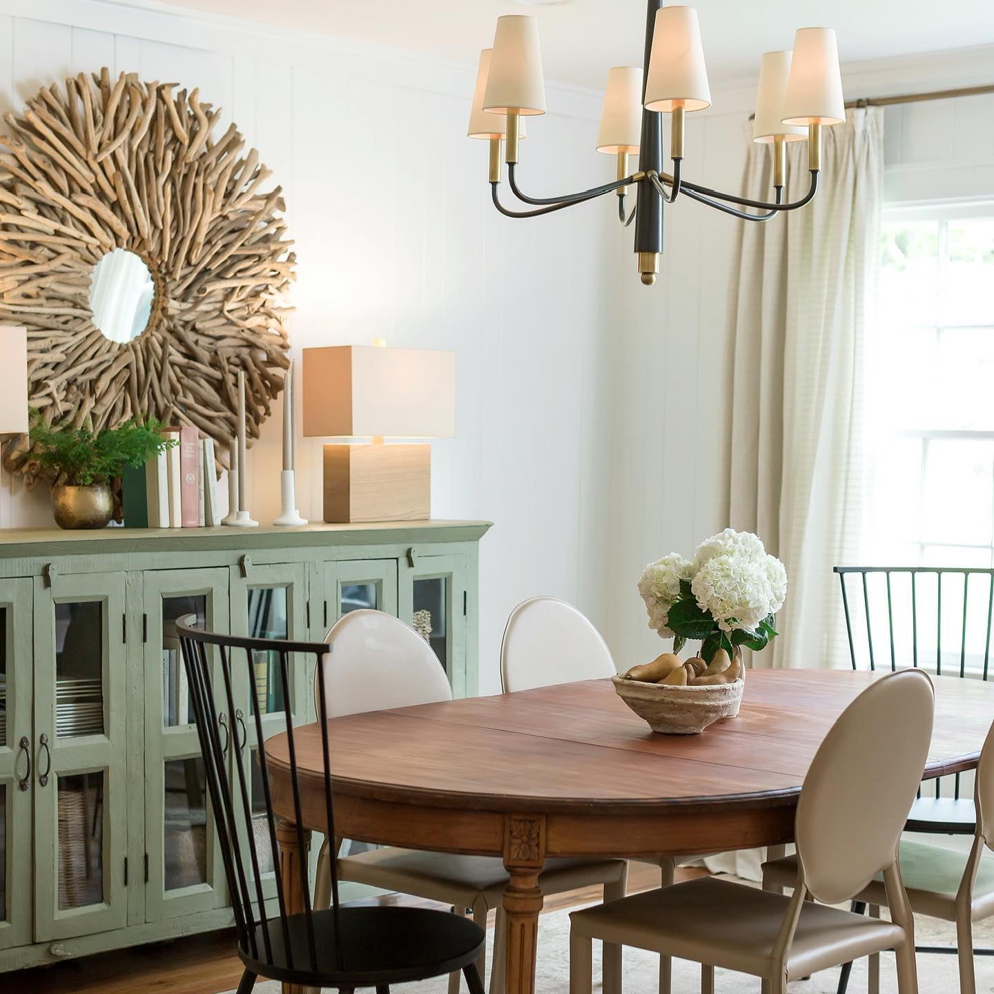 Lyshae Vintage Industrial Brass Fabric Chandelier - Lamp Copper