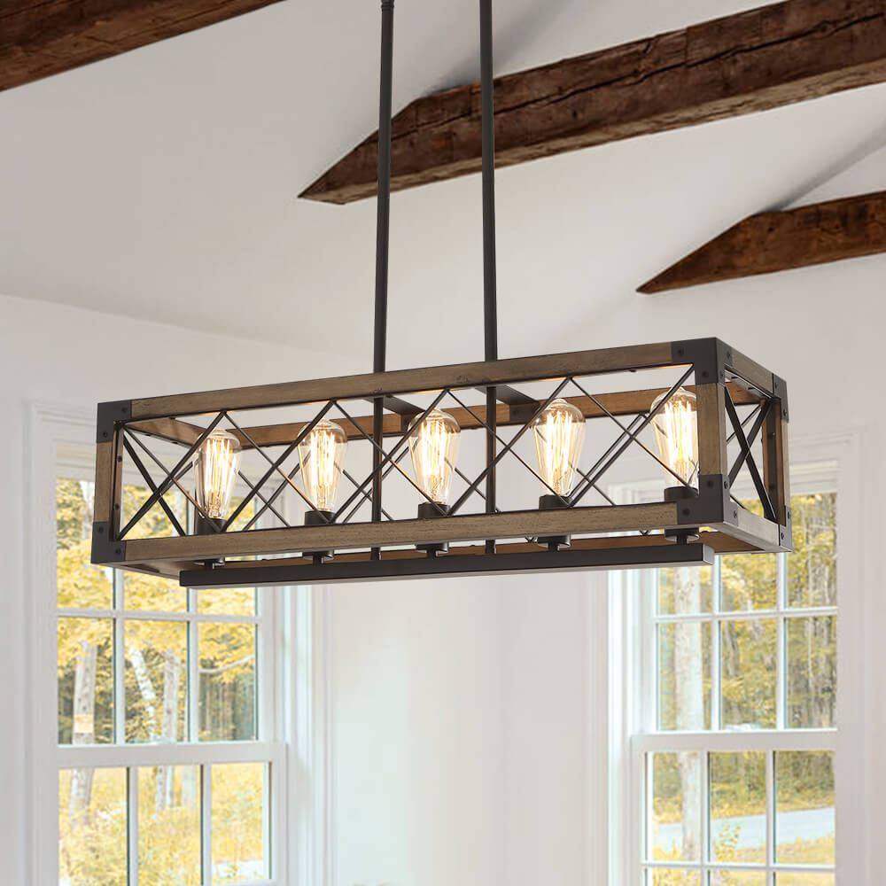 Aurora Modern Wood Chandelier