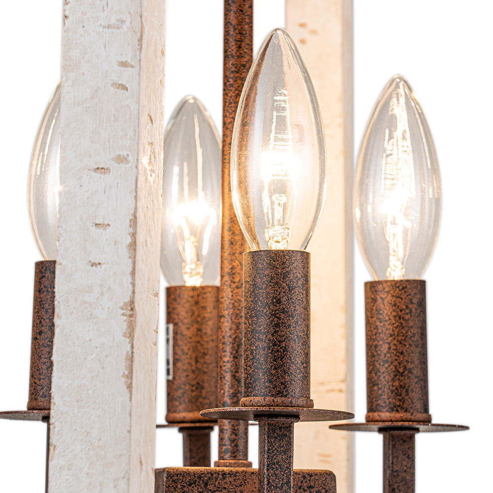 Noreli Farmhouse Wood Cylinder Pendant Light