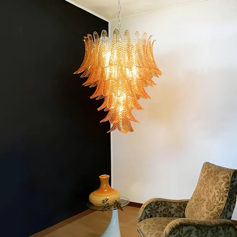 Ersoran Postmodern Luxury Metal Glass Chandelier - Lamp Copper