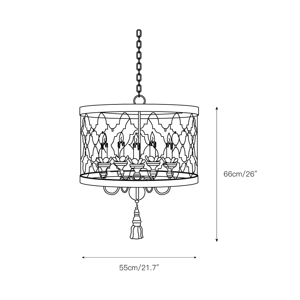 Cetheel Postmodern Luxury Drum Metal Chandelier - Lamp Copper