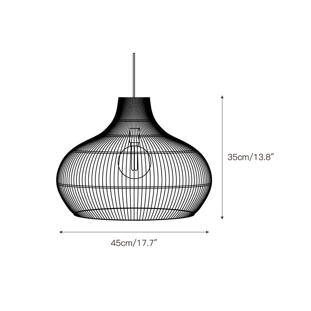 Elsilira Elegance Natural Rattan Pendant Lamp - Lamp Copper