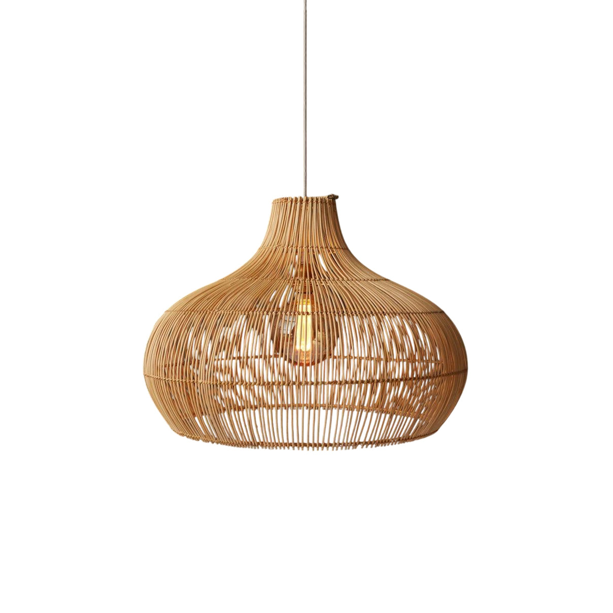 Elsilira Elegance Natural Rattan Pendant Lamp - Lamp Copper