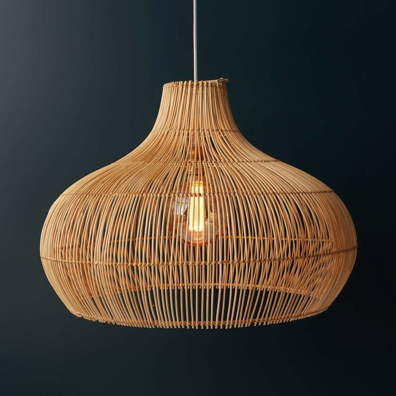 Elsilira Elegance Natural Rattan Pendant Lamp - Lamp Copper