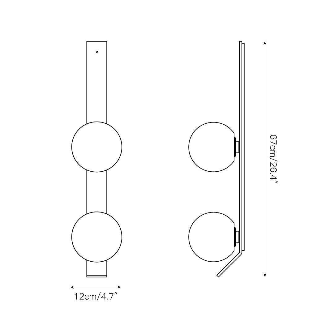 Fizi Modern Minimalist Copper Metal Glass Wall Lamp - Lamp Copper