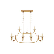 Ercare Vintage Industrial Linear Brass Fabric Chandelier - Lamp Copper