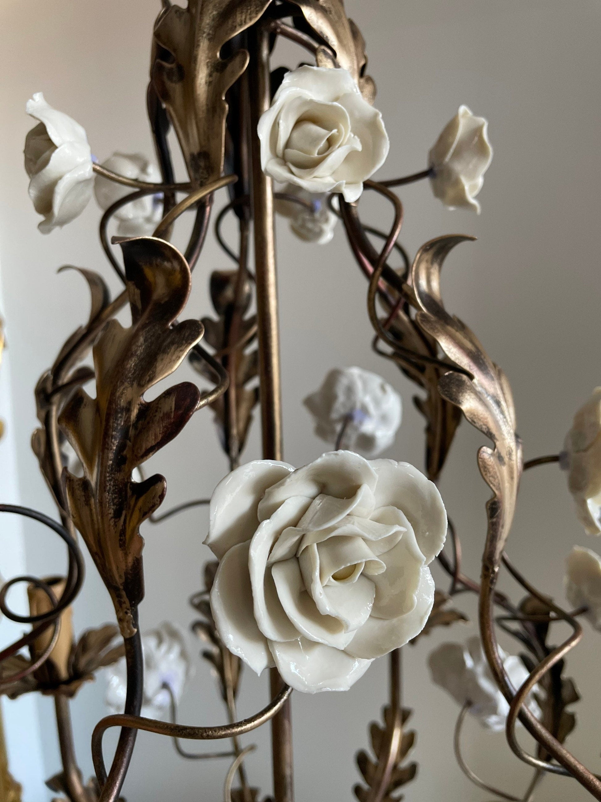 Araeyra Postmodern Luxury Rose Metal Ceramic Chandelier - Lamp Copper