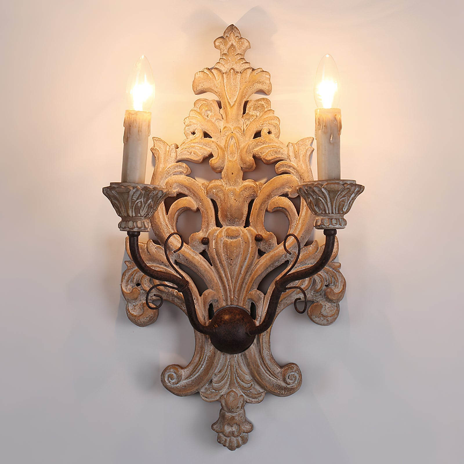 Ilzoror Vintage Industrial Wood Metal Wall Lamp - Lamp Copper