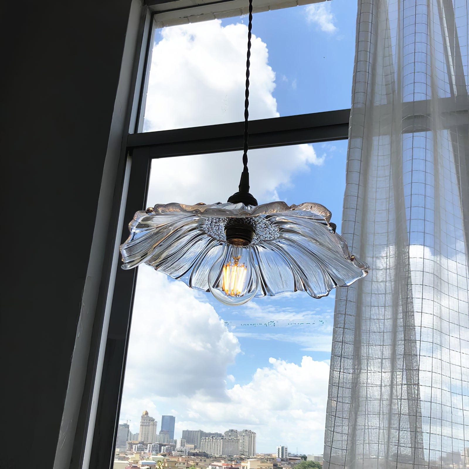 Zesorel Individual Creativity Brass Glass Swag Lights - Lamp Copper