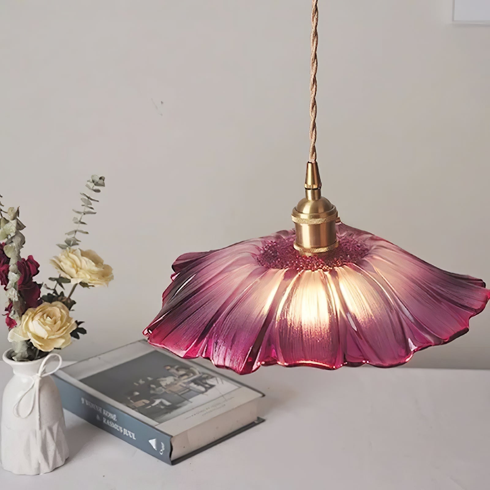 Zesorel Individual Creativity Brass Glass Swag Lights - Lamp Copper
