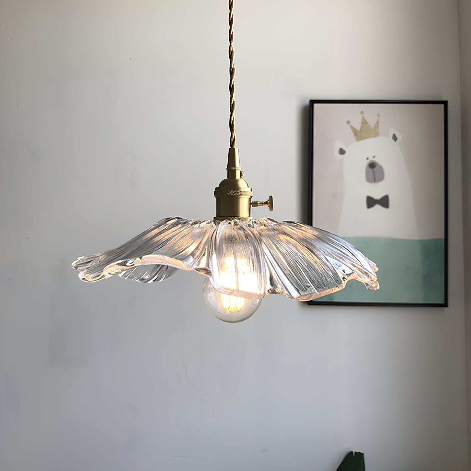 Zesorel Individual Creativity Brass Glass Swag Lights - Lamp Copper
