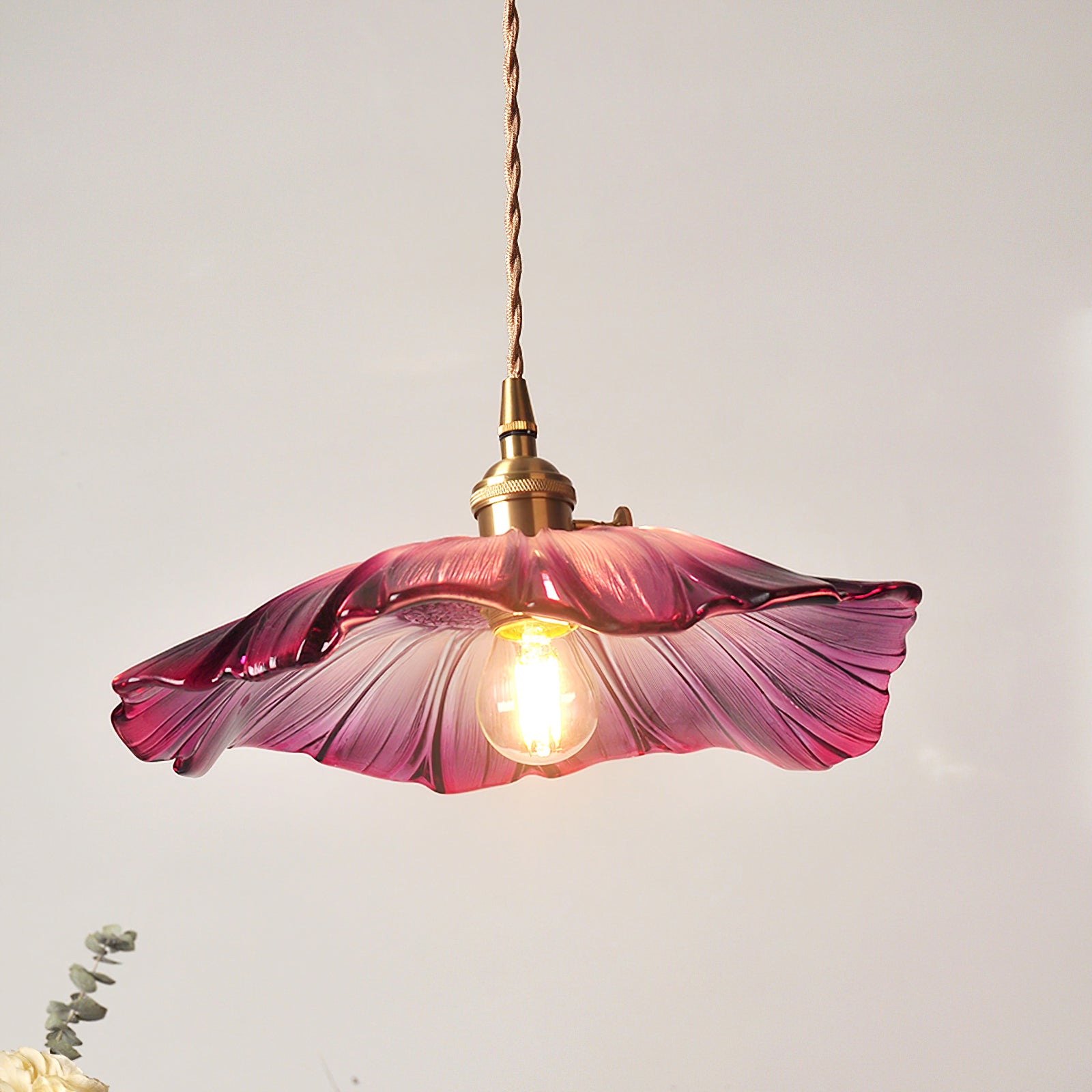 Zesorel Individual Creativity Brass Glass Swag Lights - Lamp Copper
