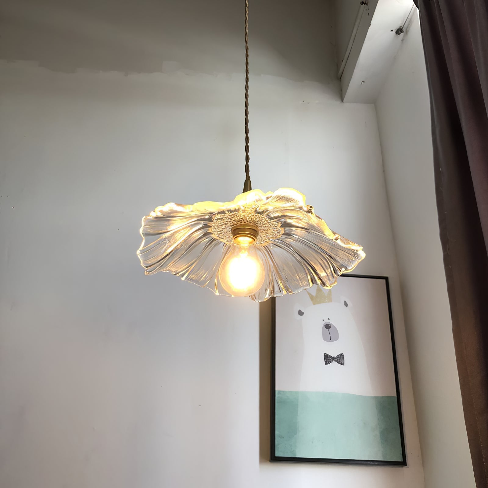 Zesorel Individual Creativity Brass Glass Swag Lights - Lamp Copper