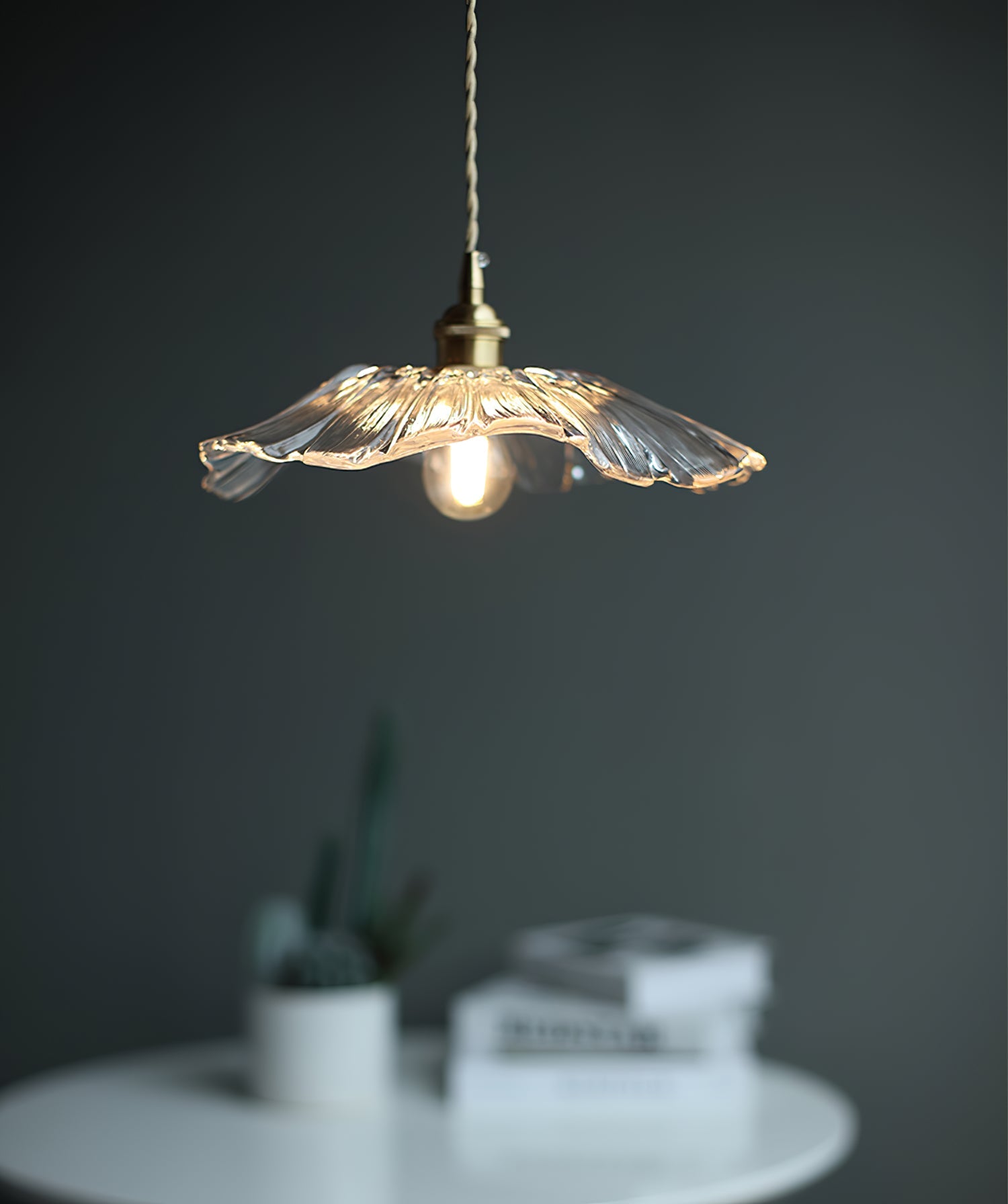 Zesorel Individual Creativity Brass Glass Swag Lights - Lamp Copper