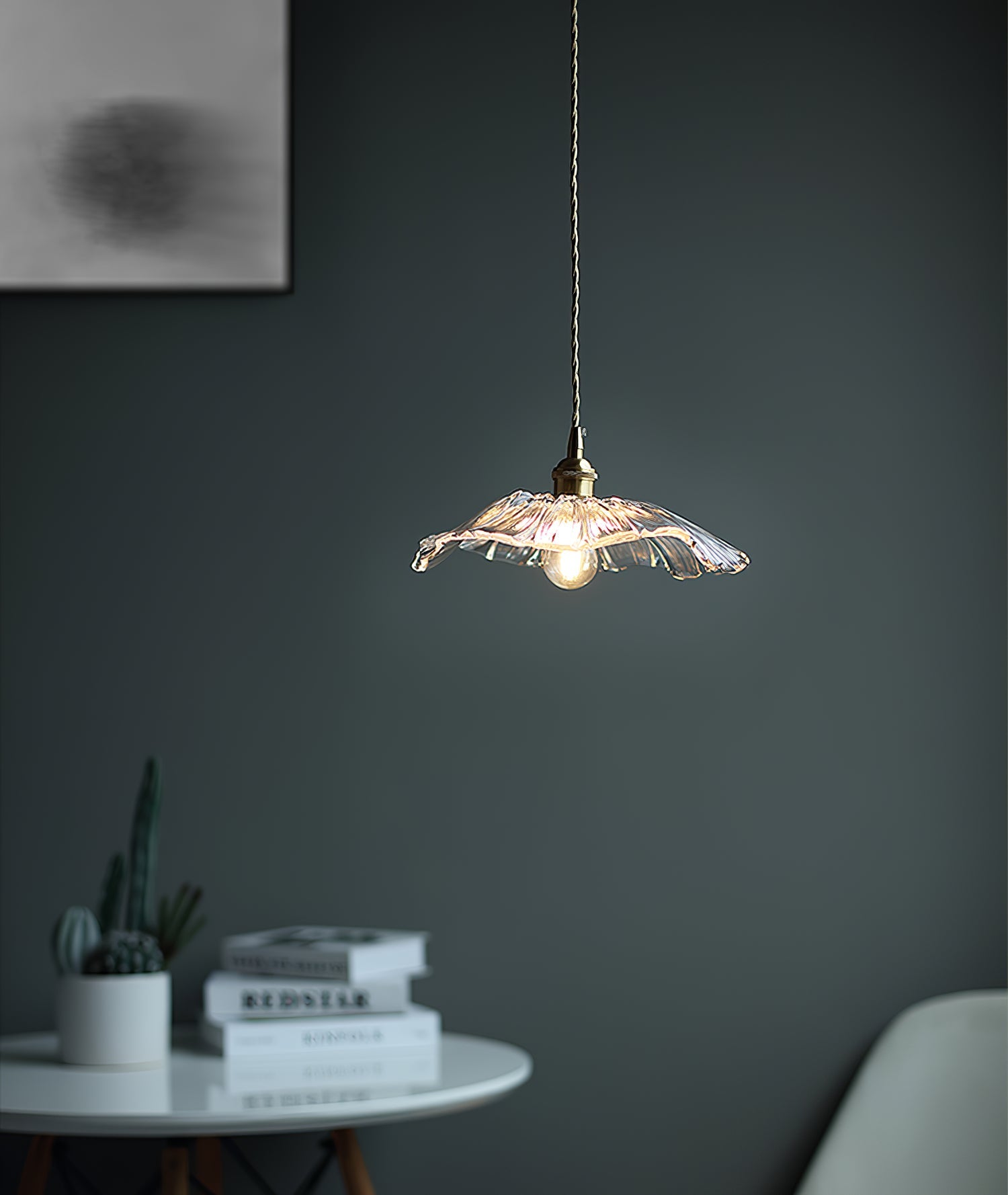 Zesorel Individual Creativity Brass Glass Swag Lights - Lamp Copper