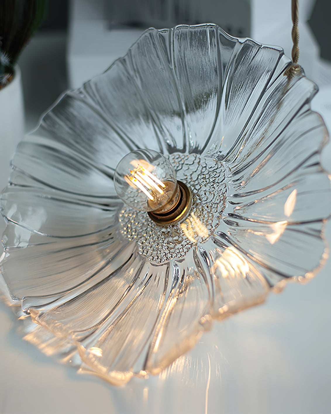 Zesorel Individual Creativity Brass Glass Swag Lights - Lamp Copper
