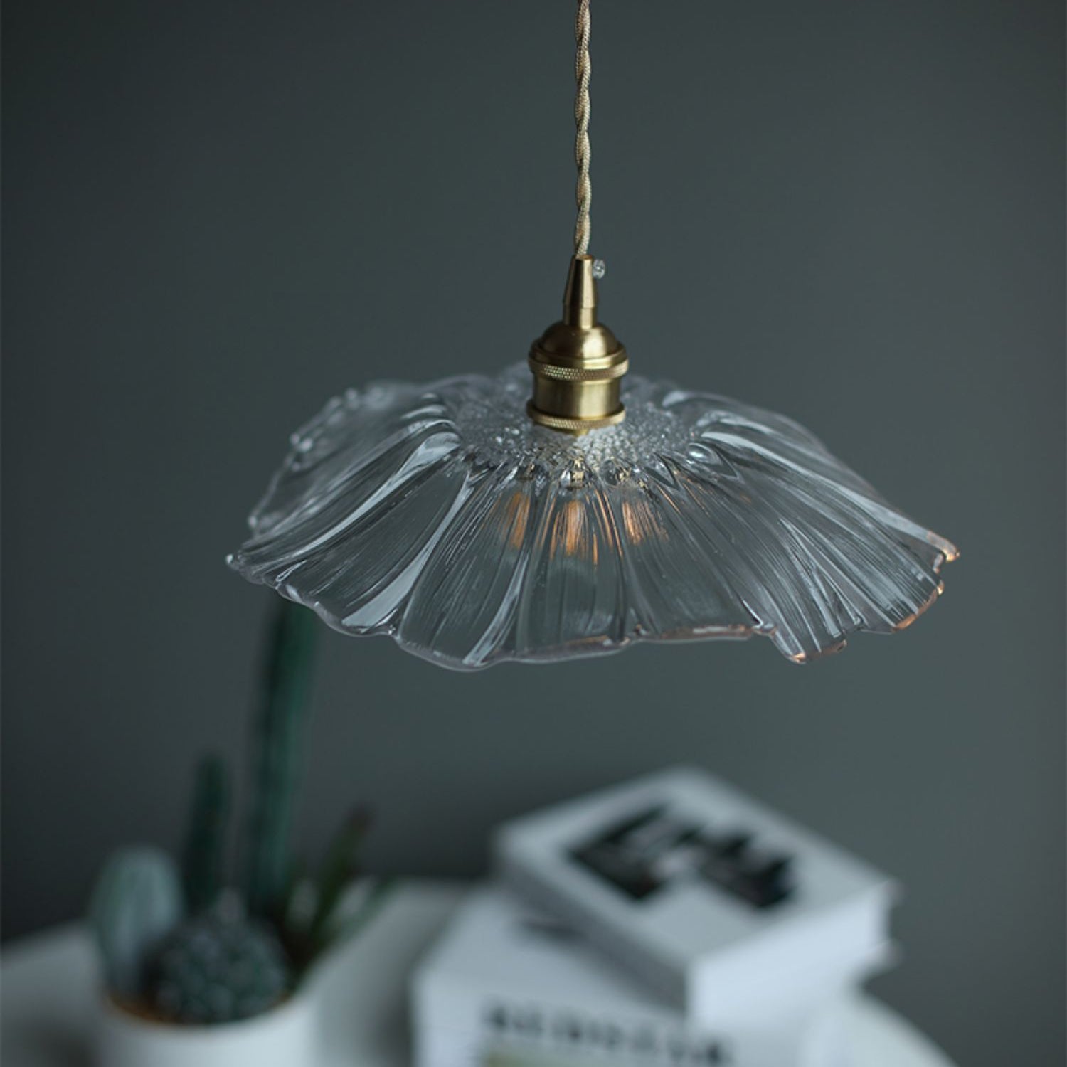 Zesorel Individual Creativity Brass Glass Swag Lights - Lamp Copper
