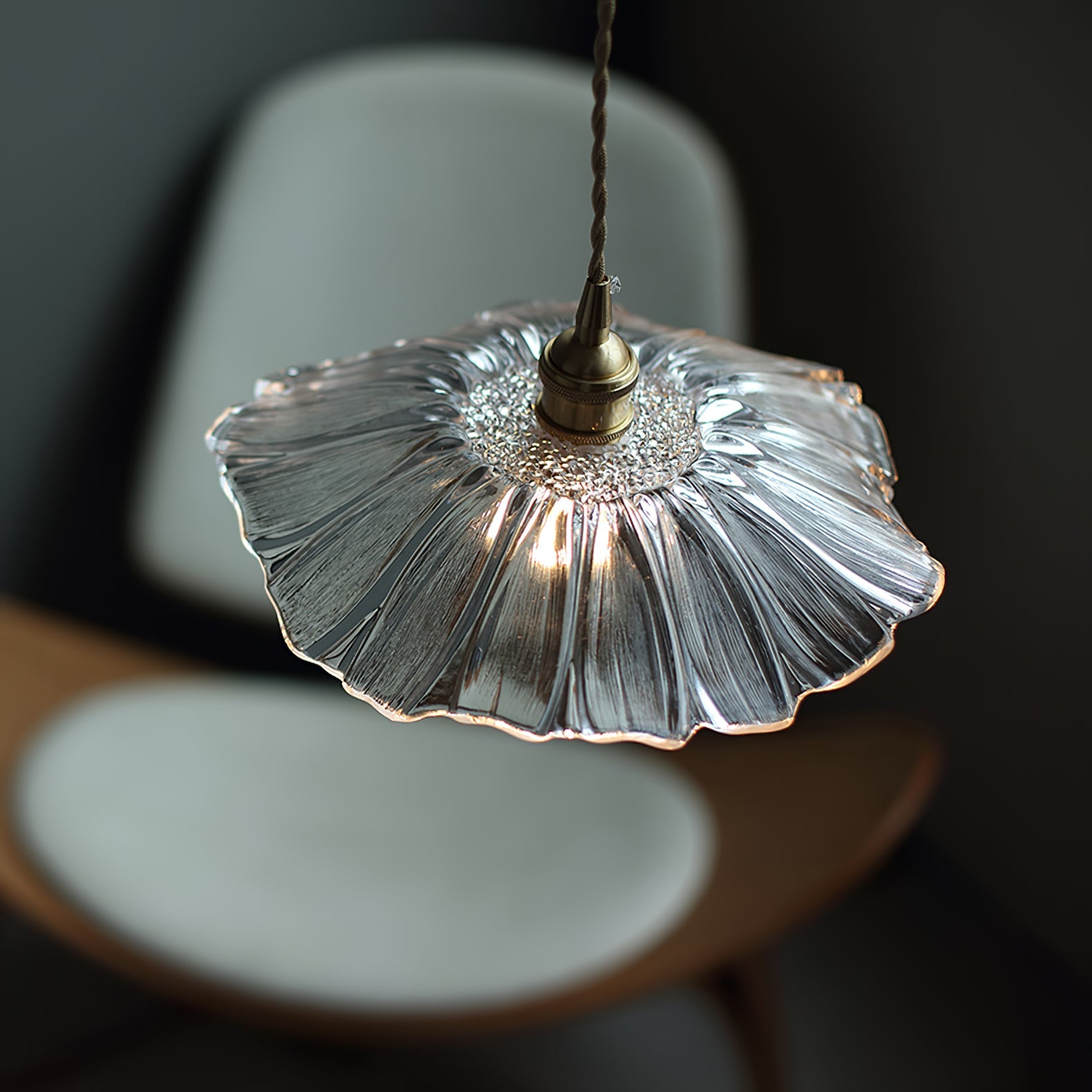 Zesorel Individual Creativity Brass Glass Swag Lights - Lamp Copper