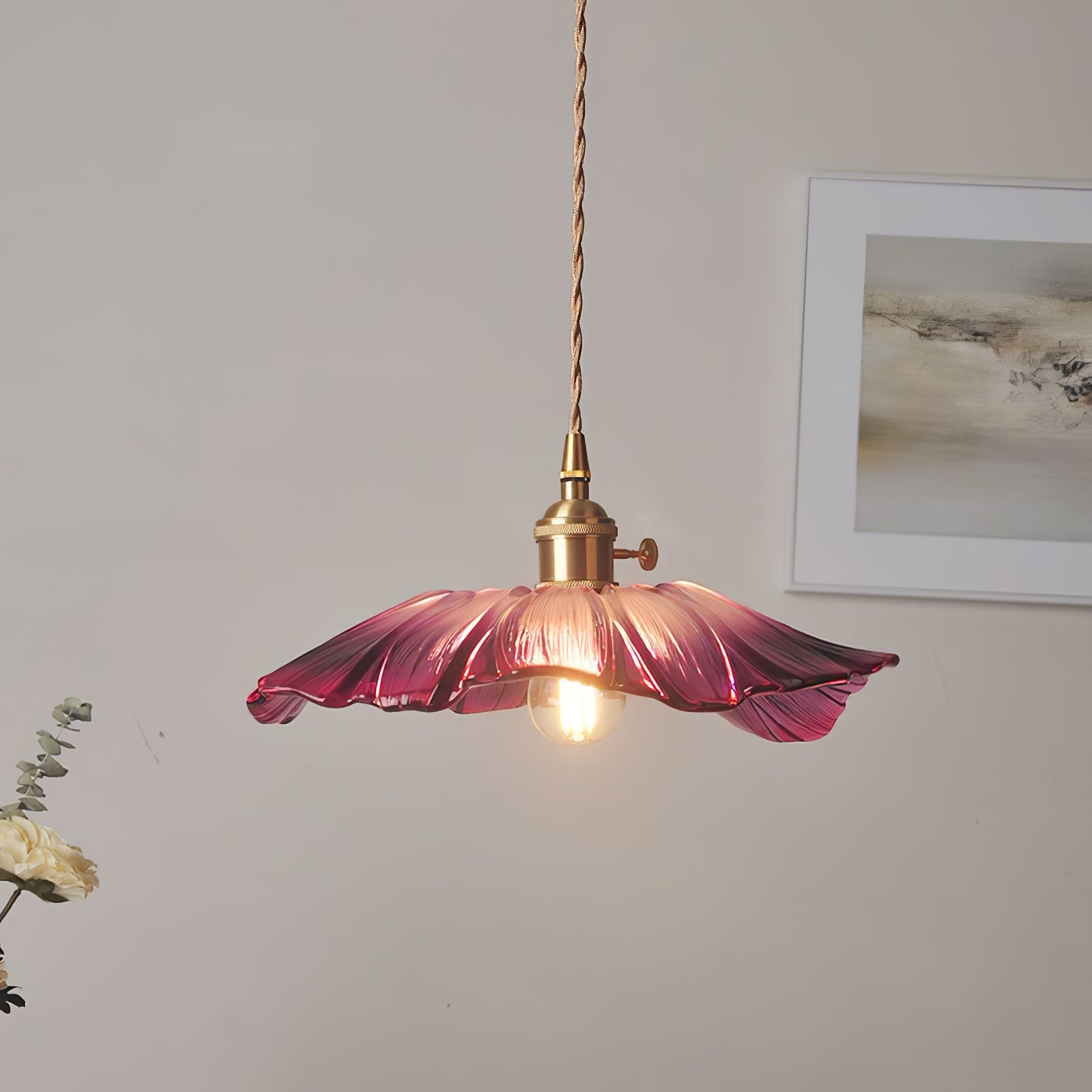 Zesorel Individual Creativity Brass Glass Swag Lights - Lamp Copper