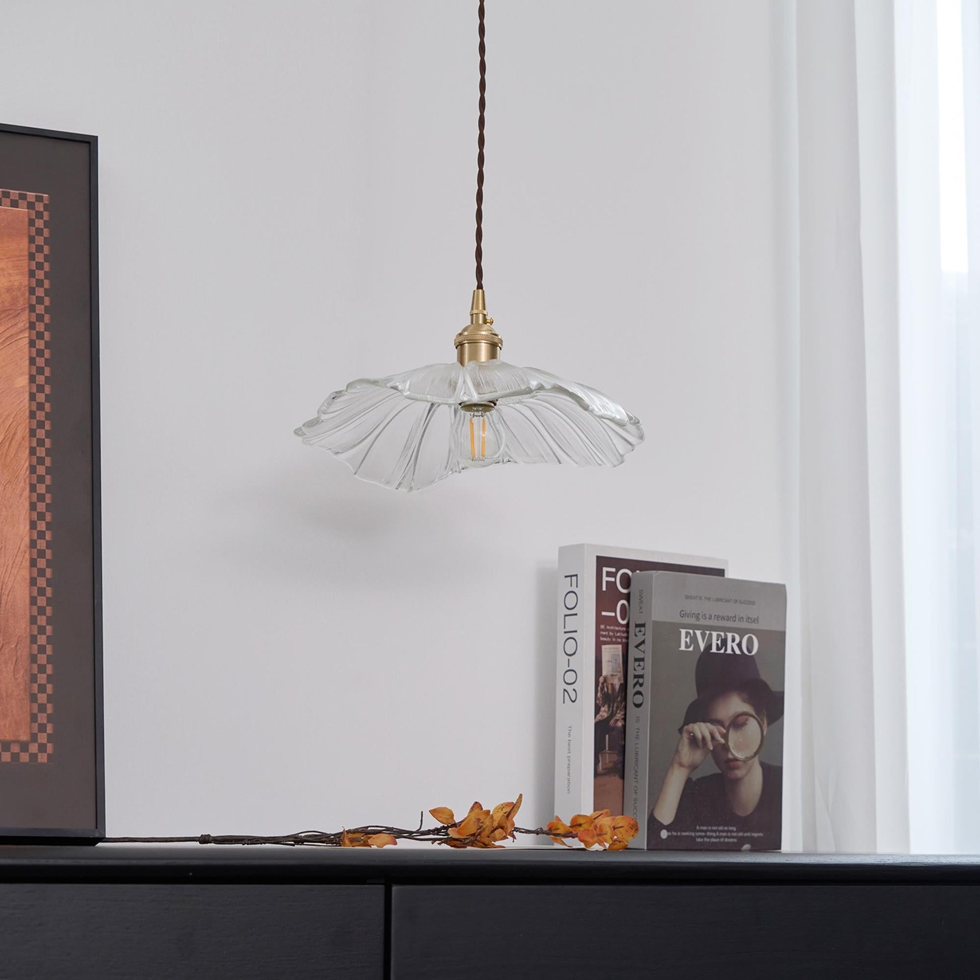 Zesorel Individual Creativity Brass Glass Swag Lights - Lamp Copper