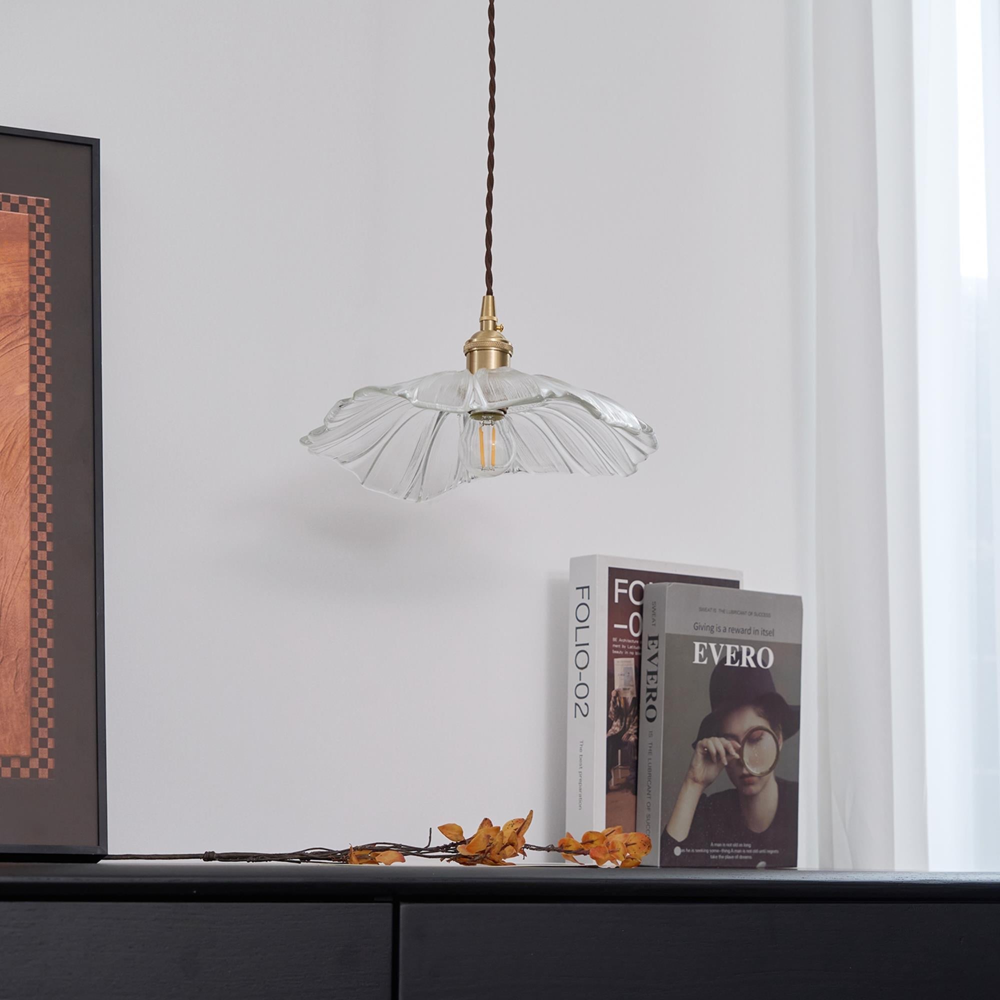 Zesorel Individual Creativity Brass Glass Swag Lights - Lamp Copper