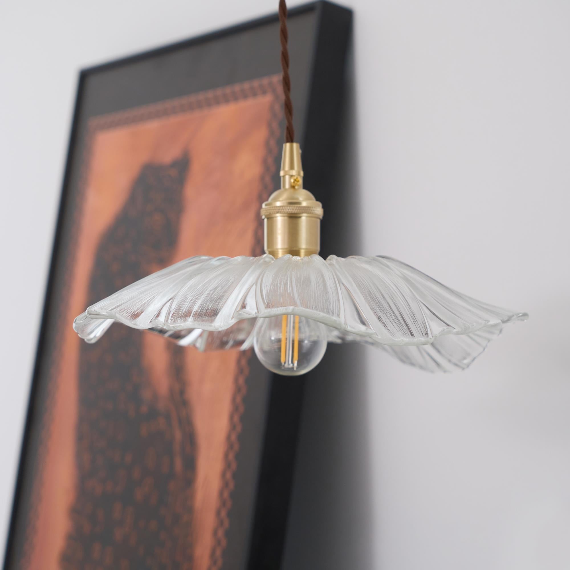 Zesorel Individual Creativity Brass Glass Swag Lights - Lamp Copper