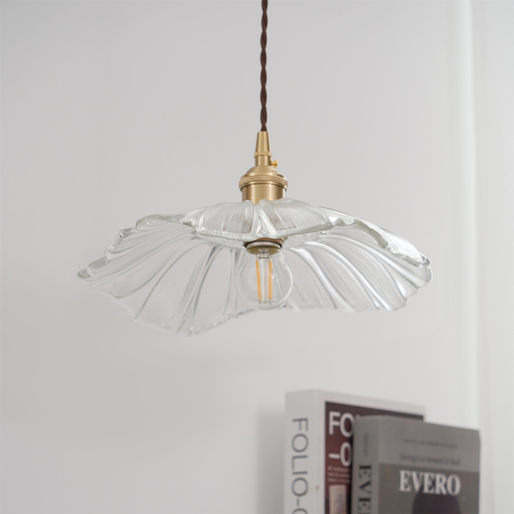 Zesorel Individual Creativity Brass Glass Swag Lights - Lamp Copper