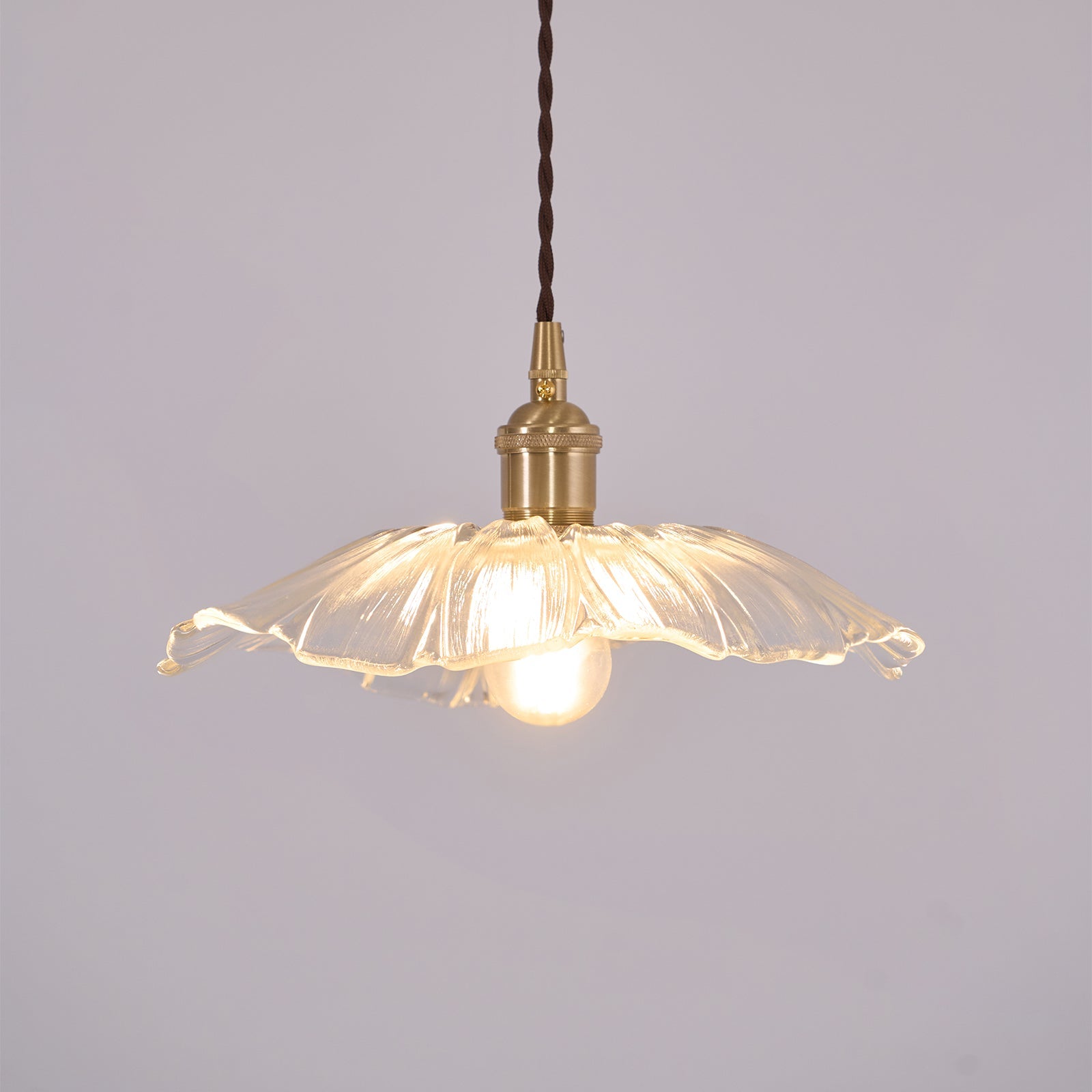 Zesorel Individual Creativity Brass Glass Swag Lights - Lamp Copper