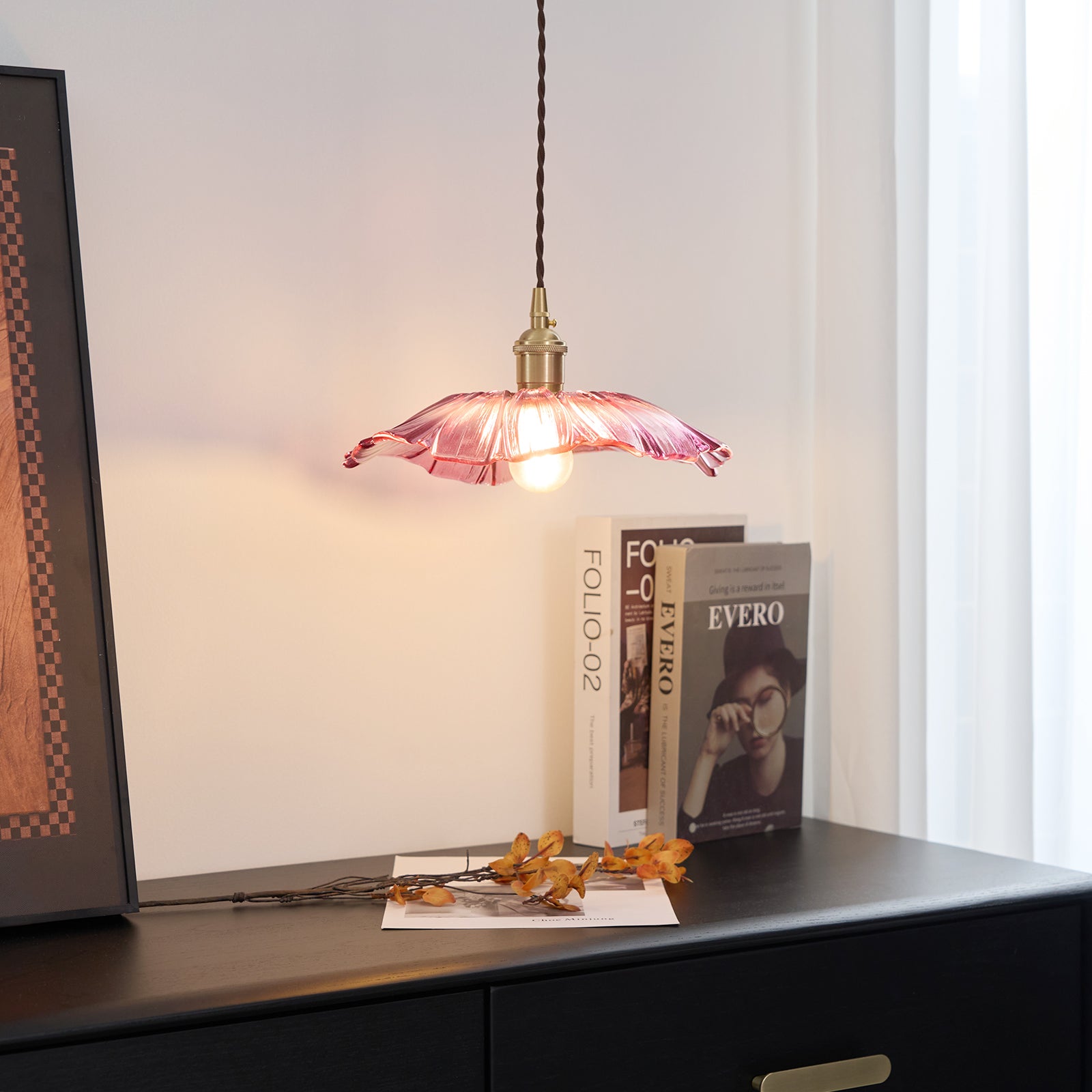 Zesorel Individual Creativity Brass Glass Swag Lights - Lamp Copper