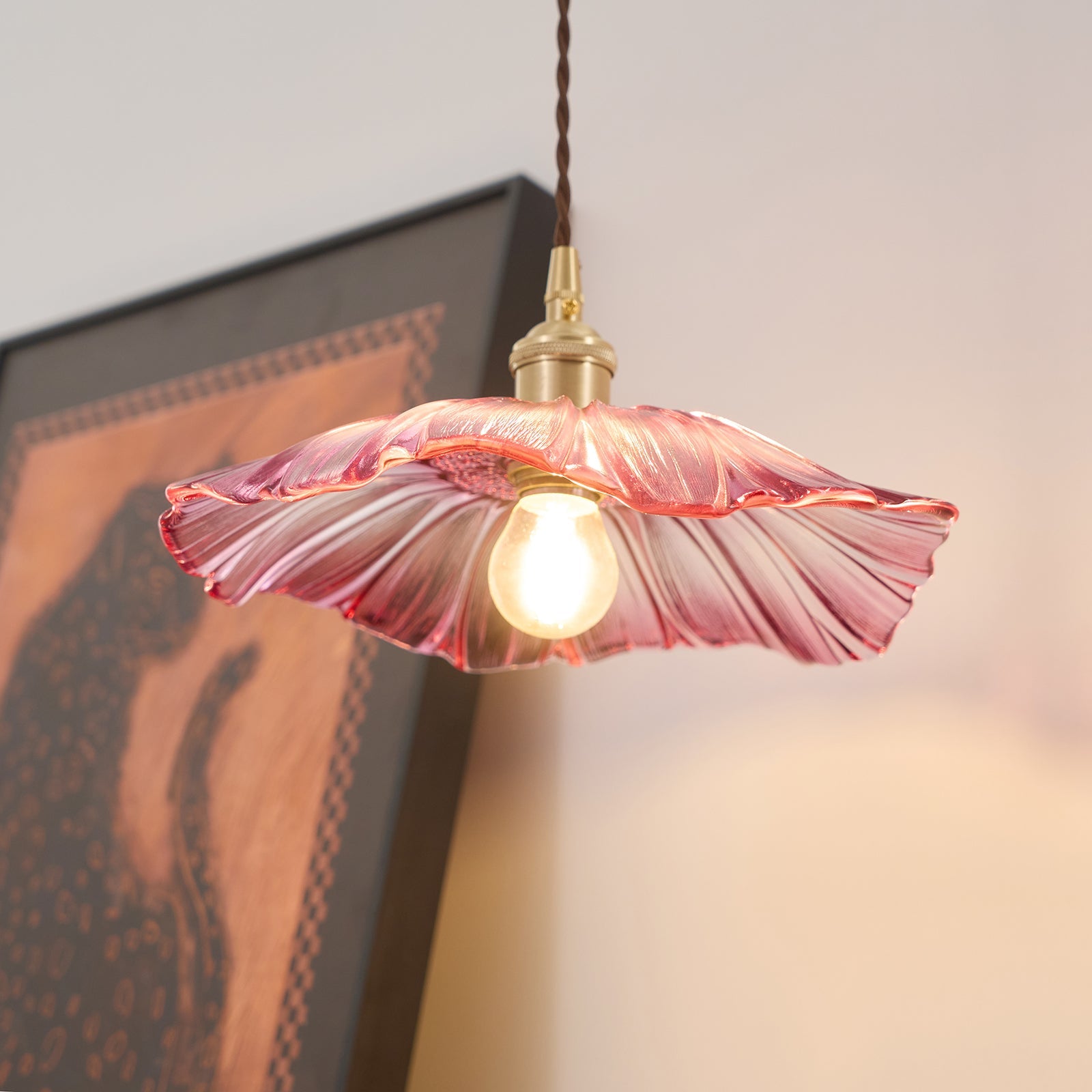 Zesorel Individual Creativity Brass Glass Swag Lights - Lamp Copper