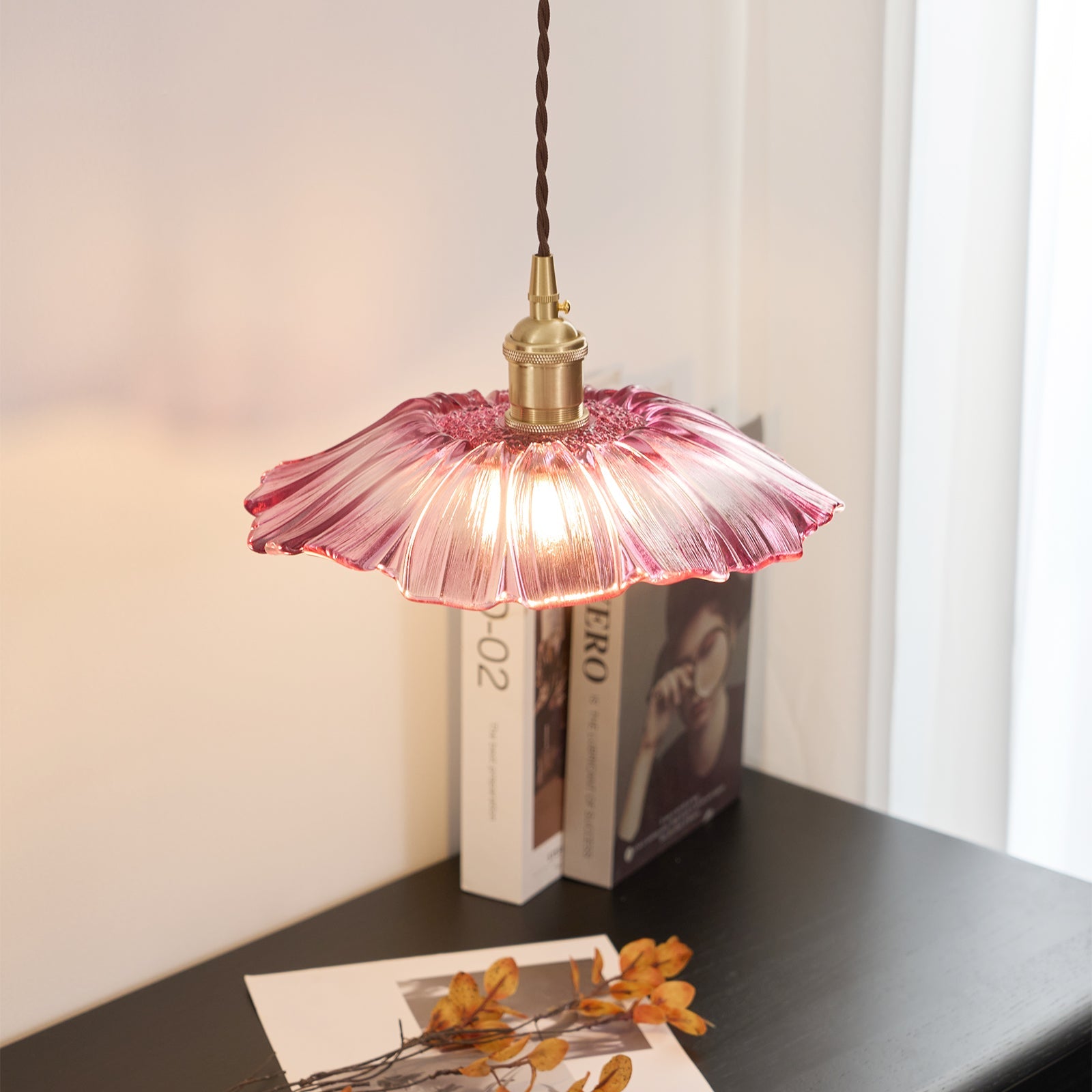 Zesorel Individual Creativity Brass Glass Swag Lights - Lamp Copper