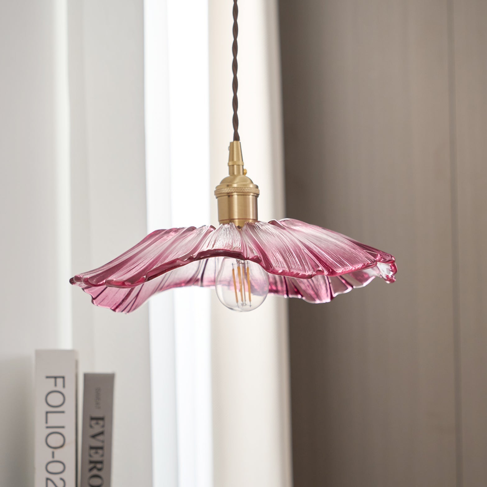 Zesorel Individual Creativity Brass Glass Swag Lights - Lamp Copper