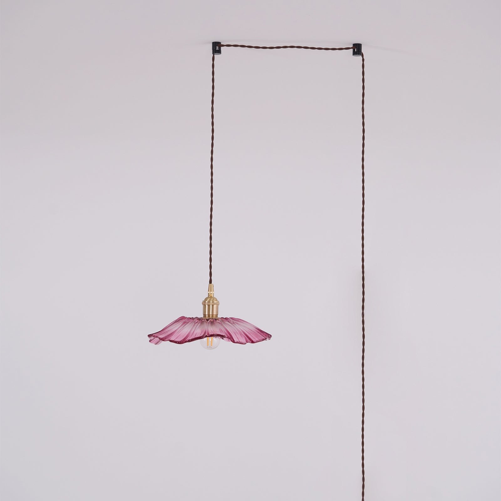 Zesorel Individual Creativity Brass Glass Swag Lights - Lamp Copper