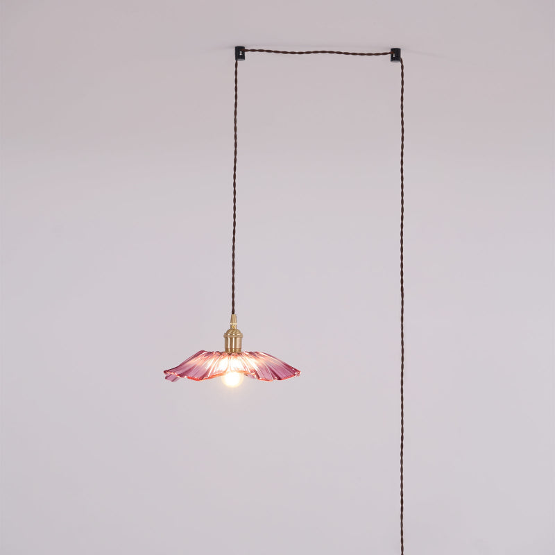 Zesorel Individual Creativity Brass Glass Swag Lights - Lamp Copper